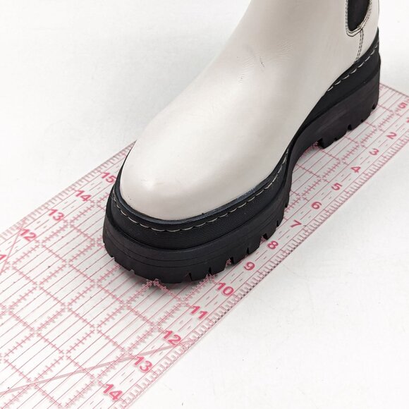 Marc Fisher Women Pauline Chelsea Retro Festival Platform White Leather Boots 9 - Picture 7 of 11